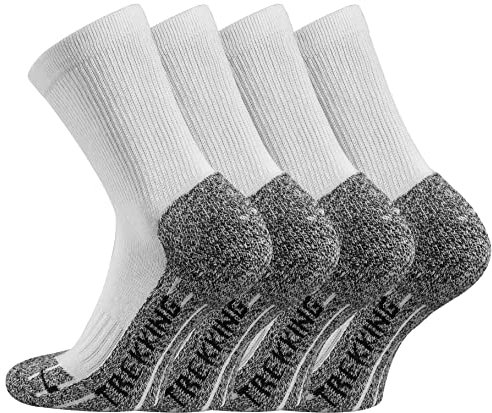 TippTexx 24 7 Monate Anti-Loch-Garantie 4 Paar uni Coolmax Trekking-Wandersocken (DE/NL/SE/PL, Numerisch, 35, 38, Regular, Regular, Weiß)