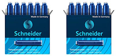 Schneider Patronenroller Ray (Tintenroller mit Edelstahlspitze, inkl. Tintenpatrone, Made in Germany) (12 Patronen, Patronen)