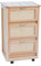 Carrello da cucina mobiletto 49x38xh83 LANDHELL LUSSO con ante a ribalta e ruote per casa giardino (Naturale)