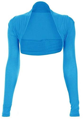 krautwear Damen Bolero Langarm Stola Bolerojacke Hochzeit Festlich Einfarbig schwarz grau rosa Navy (blau)