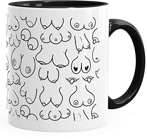 MoonWorks® Kaffee-Tasse Titten-Muster Brüste Fun-Tasse Titten-Tasse Büro-Tasse schwarz unisize