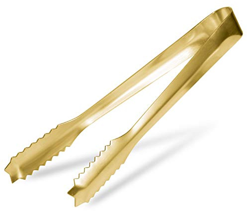WAFJAMF 7‘’Gold Ice Tongs, 304 Stainless Steel Serving Tong for Ice Bucket