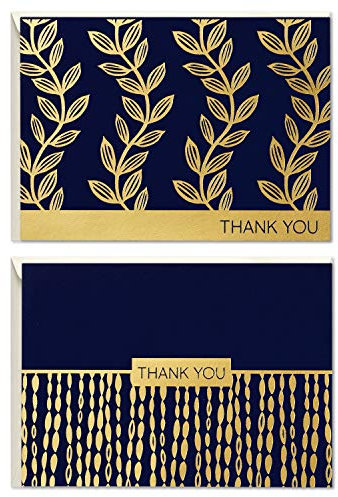 Hallmark Dankeskarten Sortiment, Marineblau und Gold (50 Dankeskarten mit Umschlägen für Hochzeit, Brautparty, Babyparty, Business, Abschluss)