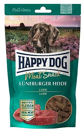 Happy Dog 60700 - Meat Snack Lüneburger Heide - Leckerli für Sensible Hunde aus getrocknetem Lammfleisch - 75 g Inhalt