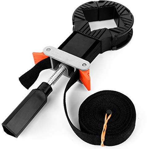 Yangfei 1 Pcs Morsetto ad Angolo Regolabile Multifunzione Rapido Regolabile Morsetto a Fascia ad Angolo per Attrezzo per Lavorazione del Legno (Nero, 2.5cmx4m)