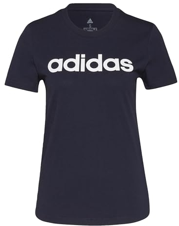 adidas Damen Essentials Slim Logo Tee, Legend Ink/White, L