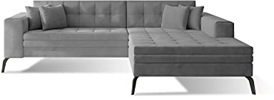 All4All Ecksofa Dorit mit Schlaffunktion Polstersofa Wohnlamdschaft Sofa Couch Eckcouch Möbel Links Rechts 23 (Monolith84, Rechts)