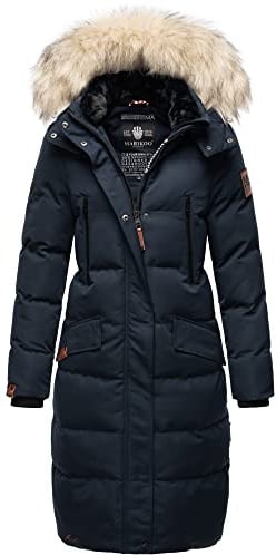 MARIKOO Damen Winter Jacke Stepp Parka Mantel Winterjacke warm gefüttert Kunstpelz Schneesternchen XS-XXL