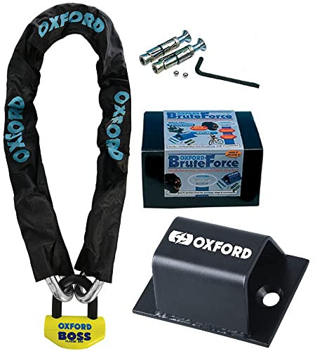Oxford BIGBOSS 12MM CHAINLOCK - 1.5MTR + LK397 Brute Force Motorcycle Motorbike Ground Anchor