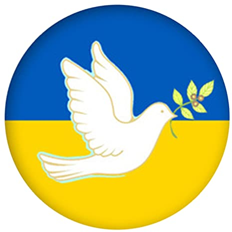 LICHENGTAI Ukraine Flagge Knopfabzeichen, Buttons Mit Der Ukrainischen Flagge, Friedenstaube Druck Ukraine Flagge Pin Brosche Anstecknadel für Hüte Hemden, Runde Brustnadeln Brosche
