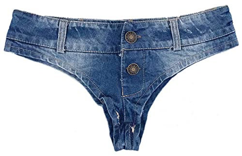 Faringoto Mini short sexy en jean extensible taille basse pour femme
