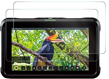 Atmoshue Protector de pantalla para Atomos Shinobi 5 SDI 4K HDMI Monitor de cámara, protector de pantalla de película templada para Atomos Shinobi 5 SDI (2 paquetes) (no plástico)