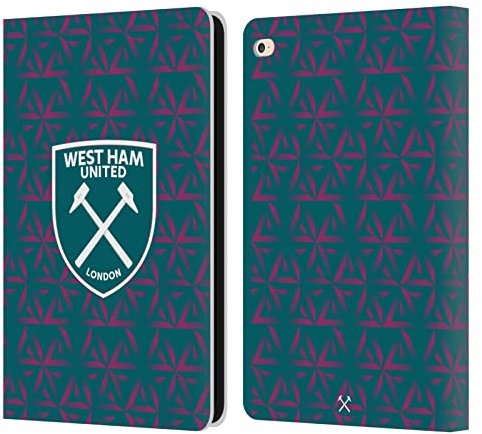 Head Case Designs Offizielle West Ham United FC Home Torwart 2022/23 Crest Kit Leder-Wallet-Hülle Kompatibel mit Apple iPad Air 2 (2014)