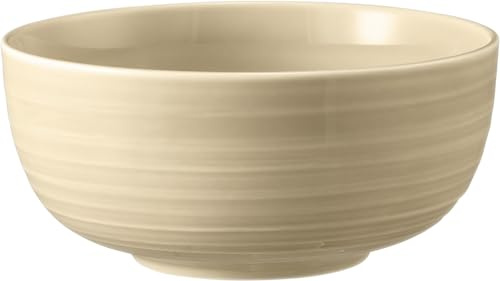 Seltmann Weiden Terra Müslischale, 15 cm, Runde Servierschale mit spiralförmigem Relief, Spülmaschinen- und mikrowellenfest, Porzellan, Sandbeige