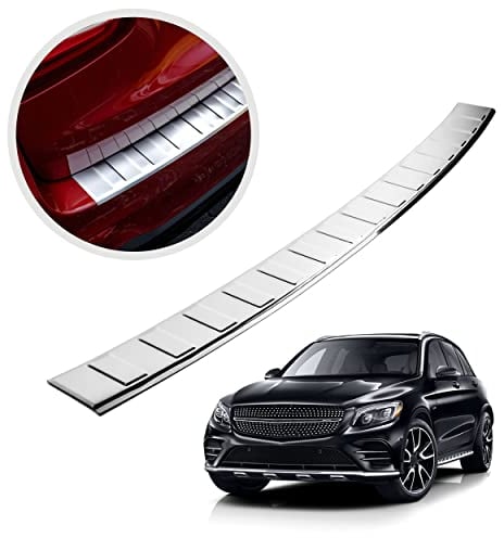 CHROMEMASTER | Ladekantenschutz Stoßstangenschutz | Kompatibel mit Mercedes GLC X253 2015-2022 | Edelstahl Poliert/Chrom | Lackschutzleiste Sichert den Heckstoßfänger vor Kratzern
