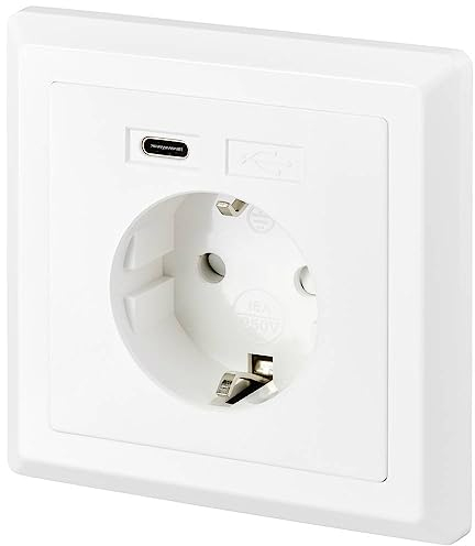 Sygonix SY-5238674 Unterputz-Steckdose Power Delivery, erhöhter Berührungsschutz, mit USB-C® Weiß