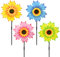 TSLBW 4 Pcs Bunte Windmühle Windspiel Windrad Bunt Windrad Blume dekorativer Blumenstecker Windspiel Stecker Bunte Windräder Kunststoff mit Holzstab Windmühle Kunststoff Gartendekoration (Style B)