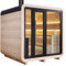 AWT Sauna THE CUBE X2 Hemlock/225x225/Harvia Holzofen