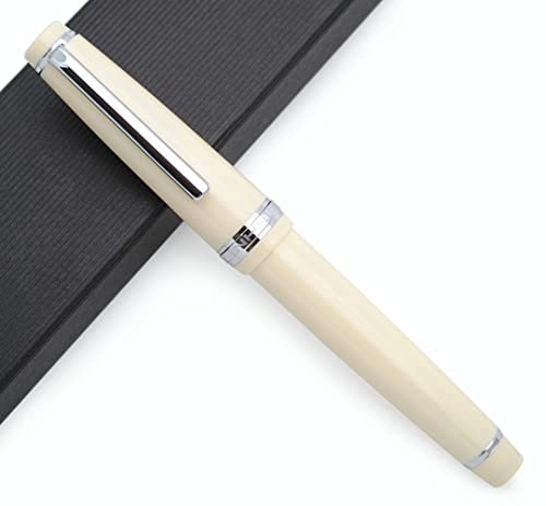 JINHAO 82 Fountain Pen with Silvery Clip (F Nib 0.5mm, Ivory White)
