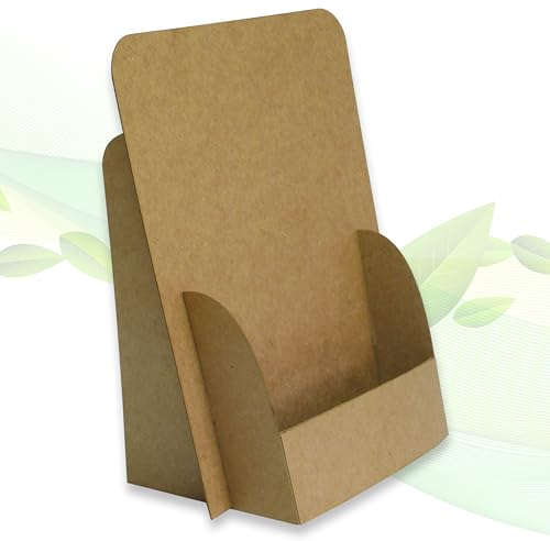 thefoldstands 5 faltbare FLYERSTÄNDER nature-eco Design ökologische Postkartenständer für DIN A6 10,5 x 14,8 cm vertikal Prospekthalter aus recycleten Karton, kurz-bis mittelfristigen Einsatz