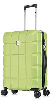 ATX Luggage Medium Suitcase Hold Check in Super Lightweight Durable ABS Hard Shell Suitcase with 4 Dual Spinner Wheels and Built-in TSA Lock (Lime Green, 65Liter)