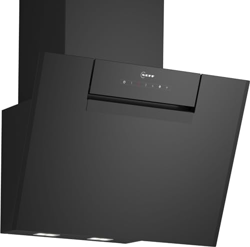 NEFF D65IFN1S0 - Cappa aspirante da parete N50, larghezza 60 cm, prodotto in Germania, Efficient Drive, illuminazione a LED, controllo della cappa basata sul piano cottura, controllo touch, colore: