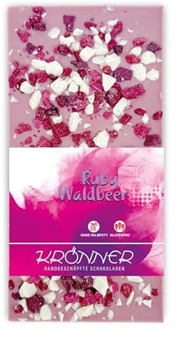 Krönner Ruby Schokolade mit Waldbeeren 100 g – Einzigartig in Rosa aus 34%