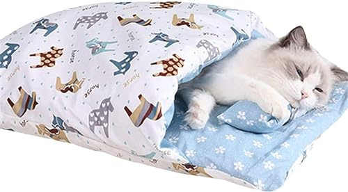 Katzen Schlafsack, Orthopädischer Katzenschlafsack, Katzenschlafsack Warm, Gemütliche Beruhigende Katzendecke, Sicherheitsgefühl-Tierbett