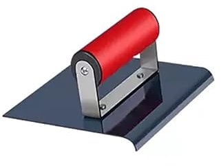 JIEZM Betonkantenkelle, Blauer Stahl, Gebogene Enden, Gebogene Eckenkelle mit Gummigriff cuicui (Color : 8303)