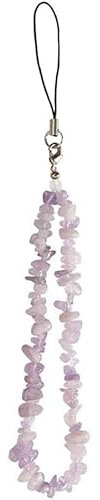 SquarezhenBo Purple Phone Charms Mobile Beads Natural Shiny Charm Cell Lanyard Chain Wristband Mobile Phone Strap Décor