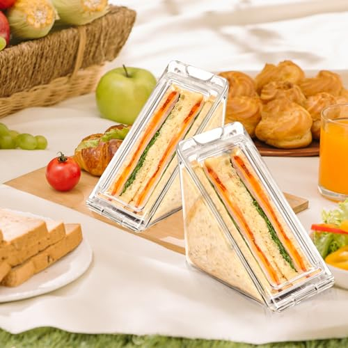 Xevinas Sandwich Box Brotbüchse | Dreieckige Sandwich BehäLter | Brotdose Lunch Box Frühstücksbox | Wiederverwendbare Sandwich Beutel, Tragbare FrüHstüCks Sandwich BehäLter,Sandwich Boxen (2STK)