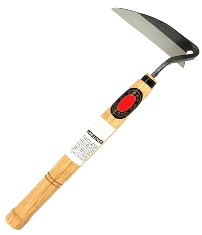 weiting Hoz de hierba con mango largo, hoz para malas hierbas de jardín, cortacésped, hoz de acero, hoz con mango largo, herramienta guadaña, azada de mano, deshierbe de jardín para deshierbar y