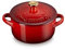 Le Creuset Stoneware Holly Collection - Mini cocotte rotonda, 230 ml, colore: ciliegia con pomello dorato