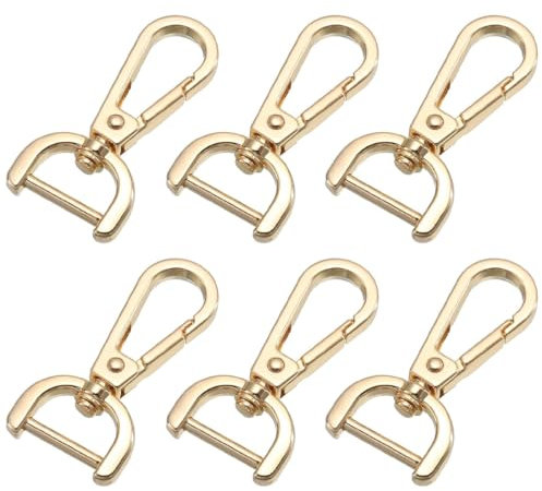 WKRTDY Portachiavi con gancio per borse: 6 pcs chiusura girevole in metallo, fermagli con artiglio di aragosta lega moschettoni girevoli, come accessori fai da te per borse, tracolle in pelle, oro