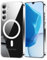 Cover per Samsung Galaxy A55 5G, Custodia Magnetica Trasparente, Antiurto Anti-Graffio Ultra Sottile Case con Hard PC + TPU Paraurti, Clear