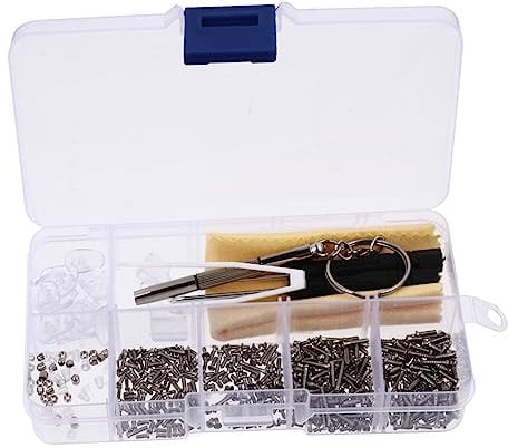 minkissy 2pcs Glasses Parts Spectacle Repair Kit Glasses Nose Pads Sunglasses Eyeglass Lens Repair Kit Eyewear Glasses Repair Kit Screwdriver for Spring Hinge Glasses Repair Kit Metal