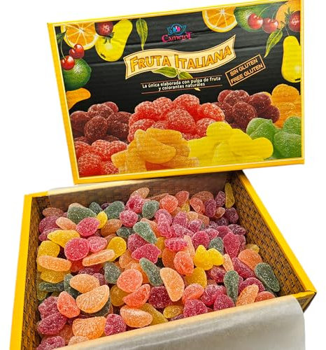 Fruta Italiana - Caja 3 Kg - Sin Gluten - Camelot - Sabores Surtidos - Elaborada con Pulpa de Fruta - Jalea de Fruta