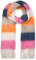 styleBREAKER Damen Web-Strickschal mit breiten bunten Streifen und dicken Fransen - Warmer Winter-Schal, mehrfarbig 01017160, Farbe:Pink-Weiß-Orange-Taupe-Dunkelblau