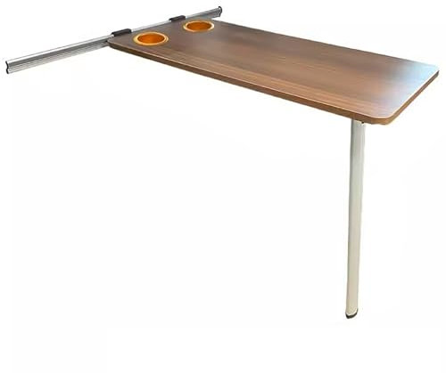 RV-Dinette-Tisch, Faltbarer RV-Tisch, Caravan, Wohnmobil, Klappbein + Tisch + Schieber-Set, abnehmbar, für Wohnmobile und Wohnmobile (Farbe: Holzmaserung B)