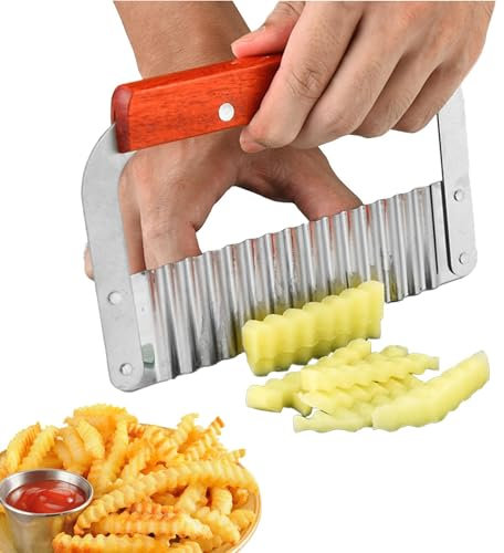 Knisterschneider für Gemüse,Wellenschneider für Gemüse | Wellenförmiger Kartoffelschneider aus Edelstahl,Multifunktionaler Pommes-Frites-Schneider, gewelltes Schneidwerkzeug für die Küche