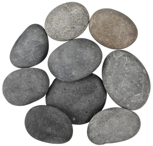 Happyyami Lot de 9 galets plats à peindre - Pour projets créatifs - Décoration de jardin et aquarium - Pierres naturelles peintes à la main