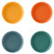 Erismithh Cat Food Bowls Plastic 4pcs Plates Set Multi- functional Shallow Bowl Pet Feeding Bowl Food Flat Bowl Dish for Cats Dogs Small Animals (4 Colors)