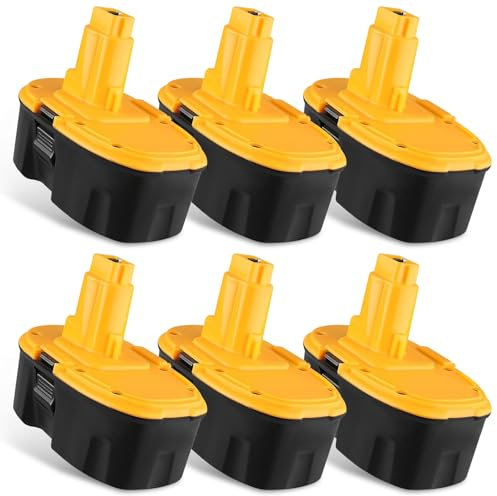 6.0Ah/6000mAh Ni-MH Battery Replacement for Dewalt Battery 18V Compatible with Dewalt 18V Battery Cordless Power Tools DE9096 DE9098 DW9095 DW9096 DW9098 DE9503 DC9099 6Packs