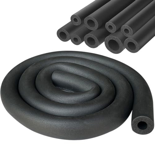 Rohrisolierung Schaumstoff Ø 22mm Rohrdämmung Isolierung Rohr Schwarz für Heizung Sanitär Heizungsrohr Kupferrohr 1.8m (Schwarz, 22mm)