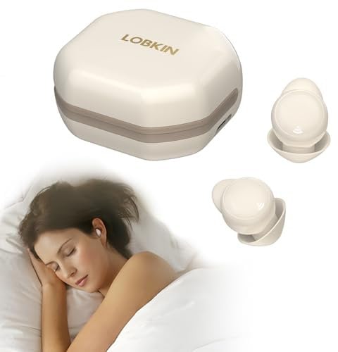 LOBKIN Ear Buds Sleep Headphones Earbuds for Side Sleepers Wireless Bluetooth 5.3 Mini Invisible Ultra-Light Earphones in Ear Headsets with Mic Noise Blocking Comfortable Fit for Sleep Workout