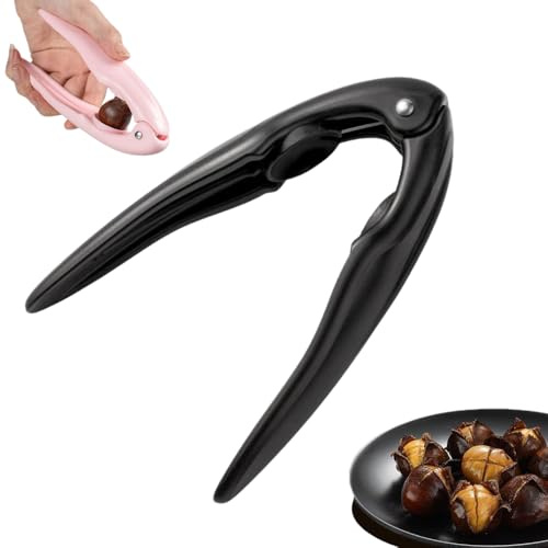 Generisch Kastanie Schneider, 2025 Neu Nussknacker Walnüsse mit Rutschfestem Griff, Multifunktions Maroni Schneider Und Haselnussknacker für Pecan Walnut Haselnüsse mit Schale Paranüsse (Schwarz)