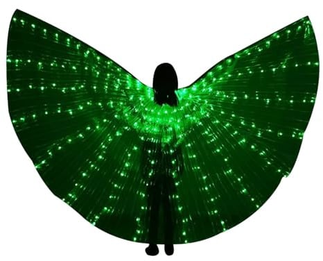 Schmetterlingsflügel für Frauen | Led Bauchtanz Flügel | Dance Glow | Angel Dance Wings mit Teleskopstöcken für Mädchen