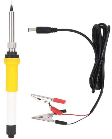 Ubric Electric Soldering Iron with Power Cable & Crocodile Clip, DC 12V 60W Portable Kit for Wiring Repair Outdoor Soldering