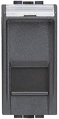 BTicino L4279C6S Prise RJ45 Livinglight Catégorie6 STP, 1 Module, Anthracite, Lot de 1