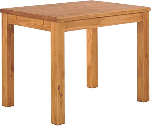 Esstisch Rio Classico 90x73 cm Honig Holz Pinie Massivholz Esszimmertisch Echtholz ausziehbar vorgerichtet für Ansteckplatten Brasilmöbel